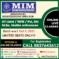 Mohan Institute of Mathematics - CSIR UGC NET Mathematics Coaching In Chandigarh-IIT JAM Mathematics In Chandigarh